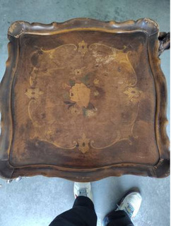 Antique walnut end tables hand carved - Image 3