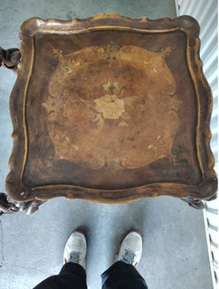 Antique walnut end tables hand carved - Image 4