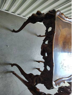 Antique walnut end tables hand carved - Image 5