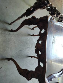 Antique walnut end tables hand carved - Image 6