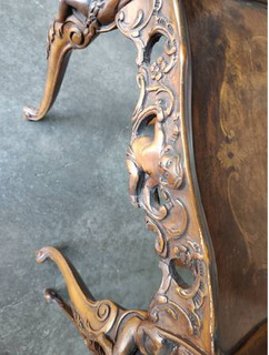 Antique walnut end tables hand carved - Image 7