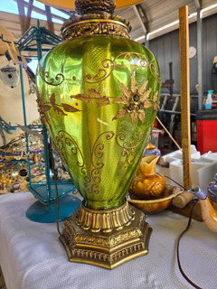 Carl Falkenstein Hollywood Regency Mid-Century Glass Lamp - Image 5