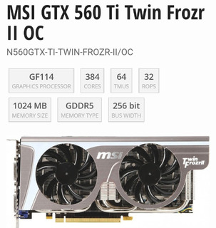 MSI GTX 560 Ti Twin Frozr II OC video card