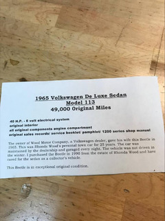 65 VW Bug only 49k original miles - Image 7