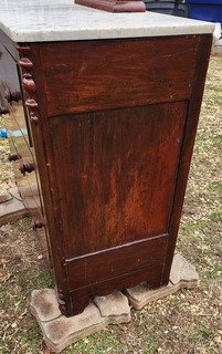 Antique Marble top Mahogany Dresser with Mirror - Image 2