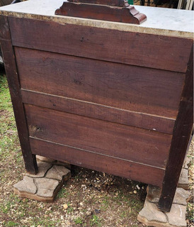 Antique Marble top Mahogany Dresser with Mirror - Image 4