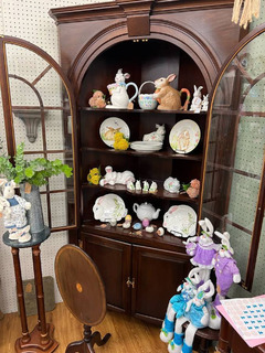 Wood glass corner cabinet