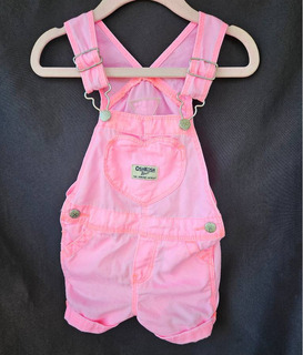 Girls 12 months Oshkosh Pink Overalls - Image 3