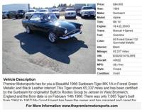 1966 Sunbeam Tiger MK 1A in Forest Green VANCOUVER - Image 3