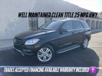 Clean 2015 Mercedes Benz ML350 81K Miles Well Maintained 25 MPG HWY Star Yelp Rating - Financing Available