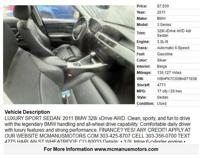 11 BMW 328 AWD CLEAN 136K AT AC GREAT ON GAS WHEAT RIDGE - Image 3