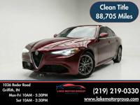 2017 Alfa Romeo Giulia Red/Gray AWD Turbo 88k Miles Clean Title Griffith