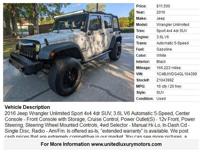 2016 Jeep Wrangler Unlimited Sport 4x4 4dr SUV Stone Mountain - Image 3