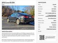 2012 Lexus ES 350 – – 116K Miles Peachtree Corners - Image 3