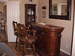 Marble Top Bar W/Stools